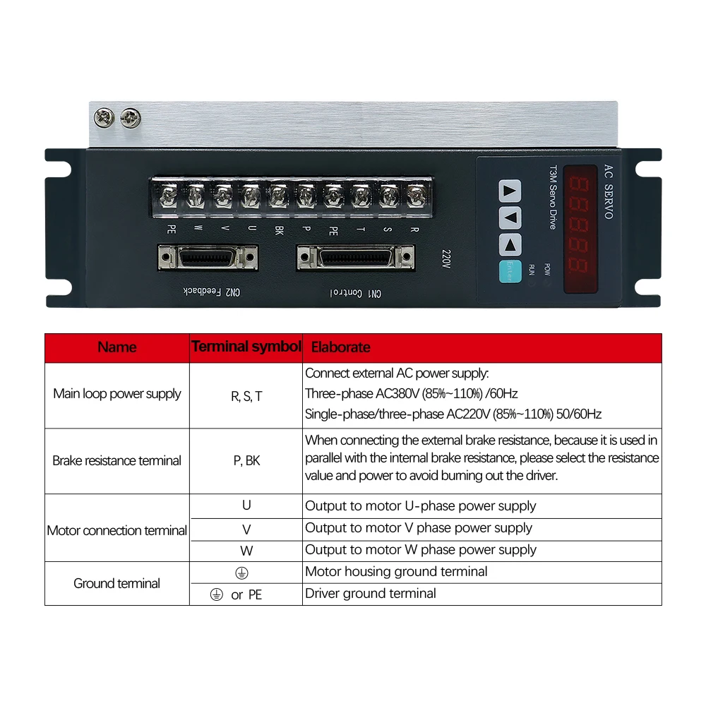 Фото Новый серводрайвер T3G-L30F T3M-L30F-GABN 220В 50/60Гц AC 3PH/1PH с выходом 15А для ЧПУ-фрезеров и токарных станков 110 130 №5