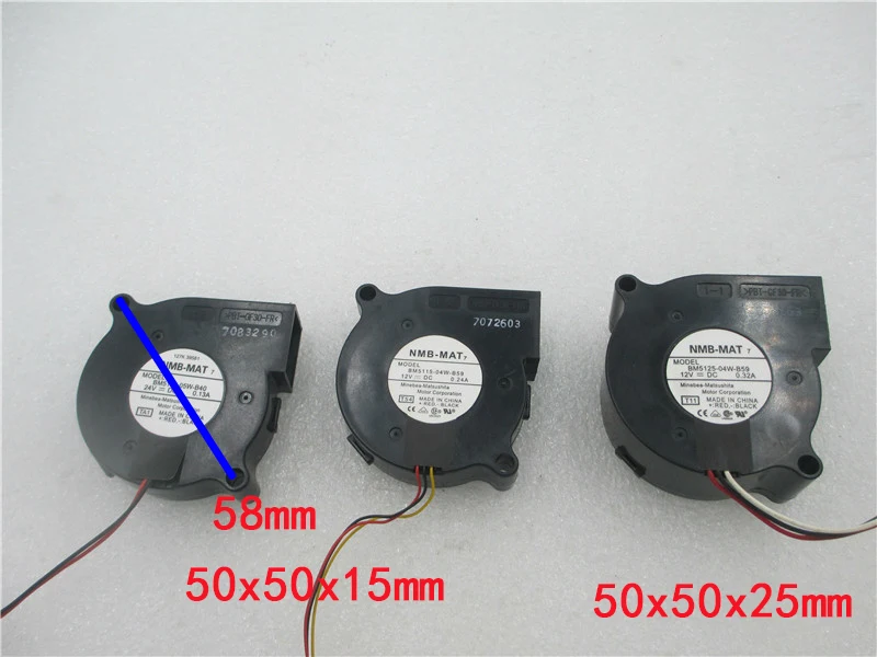 2 шт. новый вентилятор для BM5115-05W-B40 BM5115-04W-B59 5015 50x50x15 мм BM5125-04W-B59 50x50x25 мм турбинный турбонагнетатель Вентилятор охлаждения
