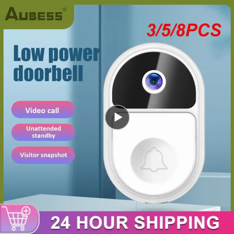 

3/5/8PCS Wireless Door Bell 1000mha Smart Doorbell Real-time Video Call Video Doorbell Ir Night Smart Home