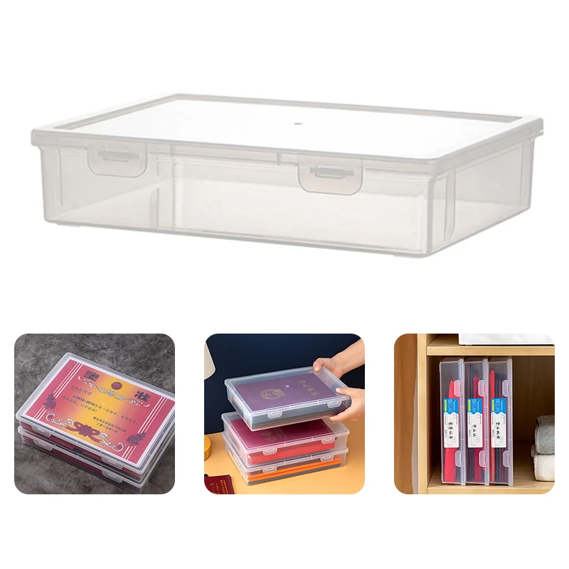 

Book A4 Document Transparent Storage Box Desktop Office Test Paper Storage Certificate Storage Box Data Sorting File Box