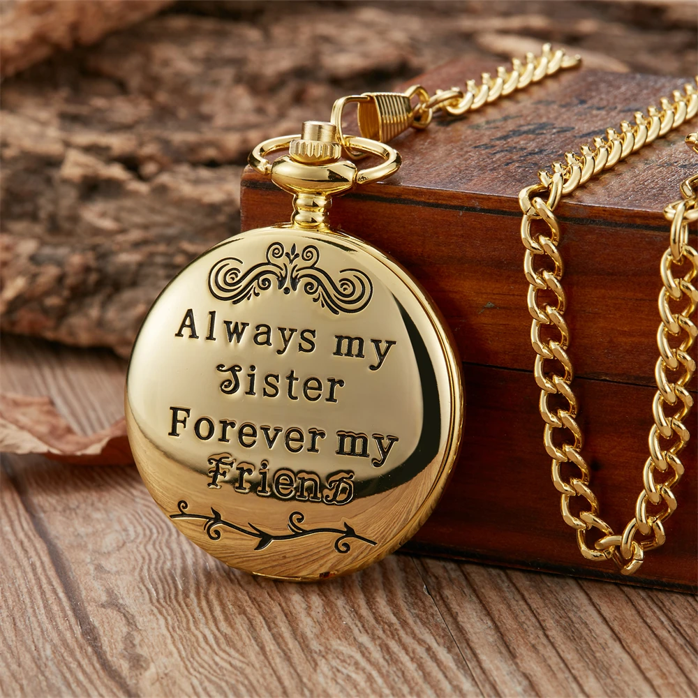 Кварцевые карманные часы Моя сестра роскошный золотой кулон римские цифры