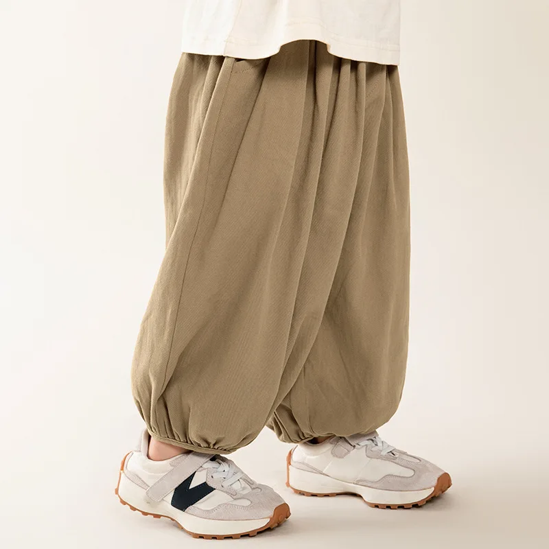 Новинка осени 2024 брюки-фонарики для мальчиков свободные брюки в Корейском стиле