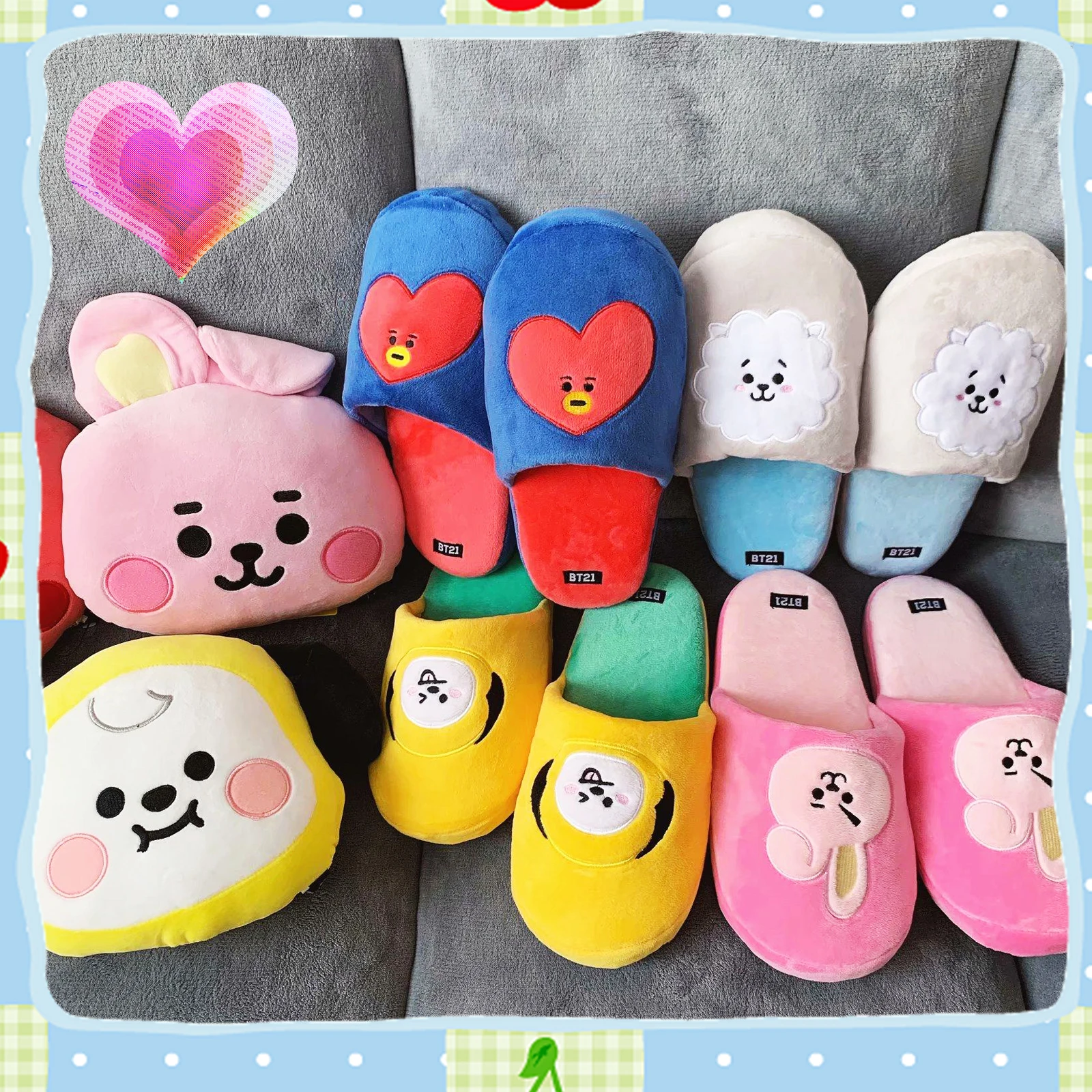 

Bt21 Plush Slippers Kawaii Winter Warming Home Anime RJ TATA CHIMMY KOYA COOKY Autumn Kpop Stars BTS Fans Gifts Girls Soft Cute
