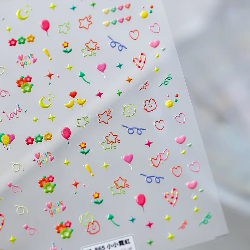 

New Craft Relief 5D Nail Art Sticker Ultra-thin Three-dimensional Valentine's Day Love Pattern Nail Art Decoration Sticker