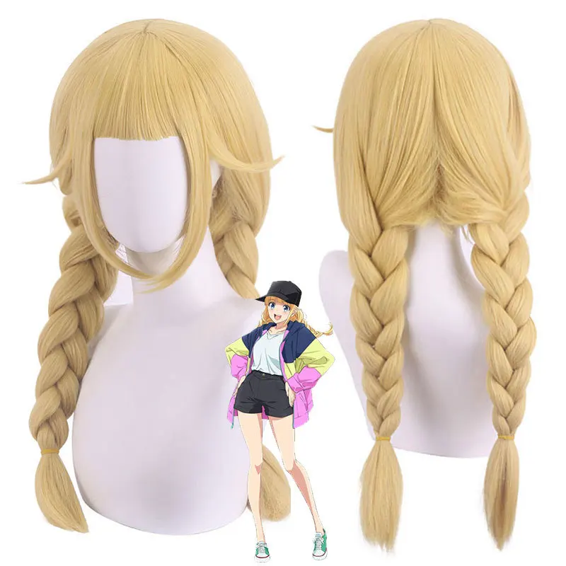 

Anime Paripi Koumei Tsukimi Eiko Cosplay Costume Hooded Jacket Blonde Wig Hat Shirt Pants Girls Set Outfit Ya Boy Kongming Women