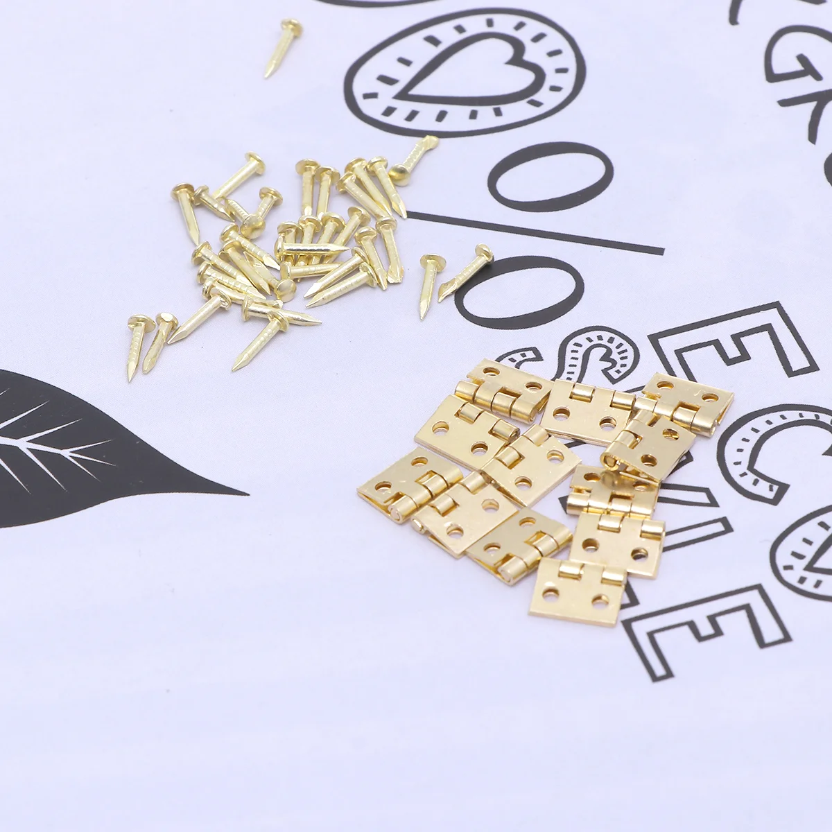 

12pcs 1: 12 Miniature Hinges Jewelry Box Tiny with 48Pieces Screws for Jewelry Box Cabinet Door Closet DIY Accessories ( Golden