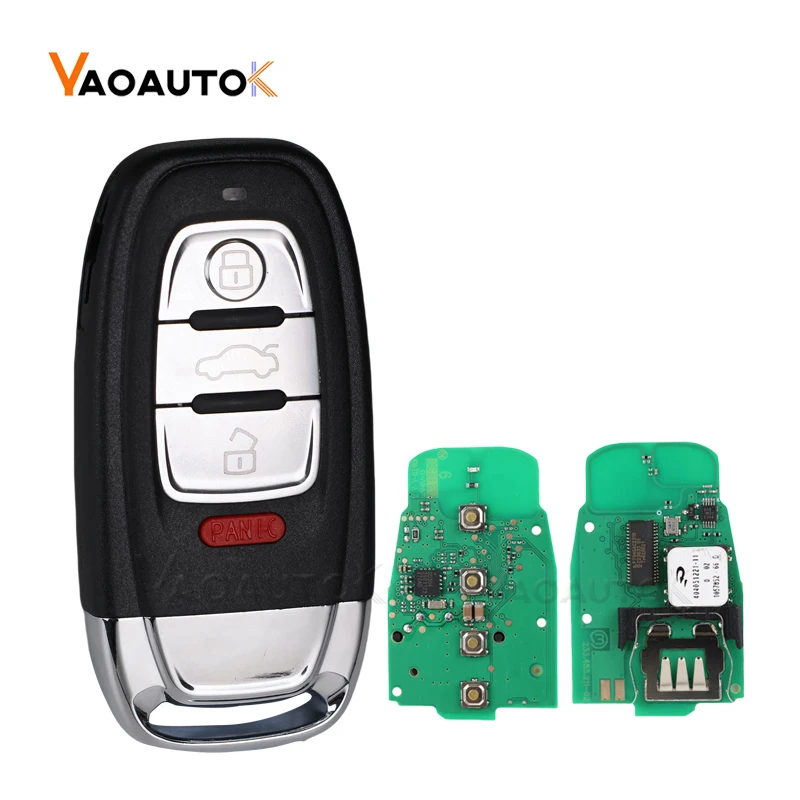 

Умный автомобильный брелок для Audi A4 A5 A6L A7 A8 Q5 315/433/868 МГц 3/4 кнопки подходит для 754J 754D/H/F/C/B батареи для удаленной карты без ключа Go