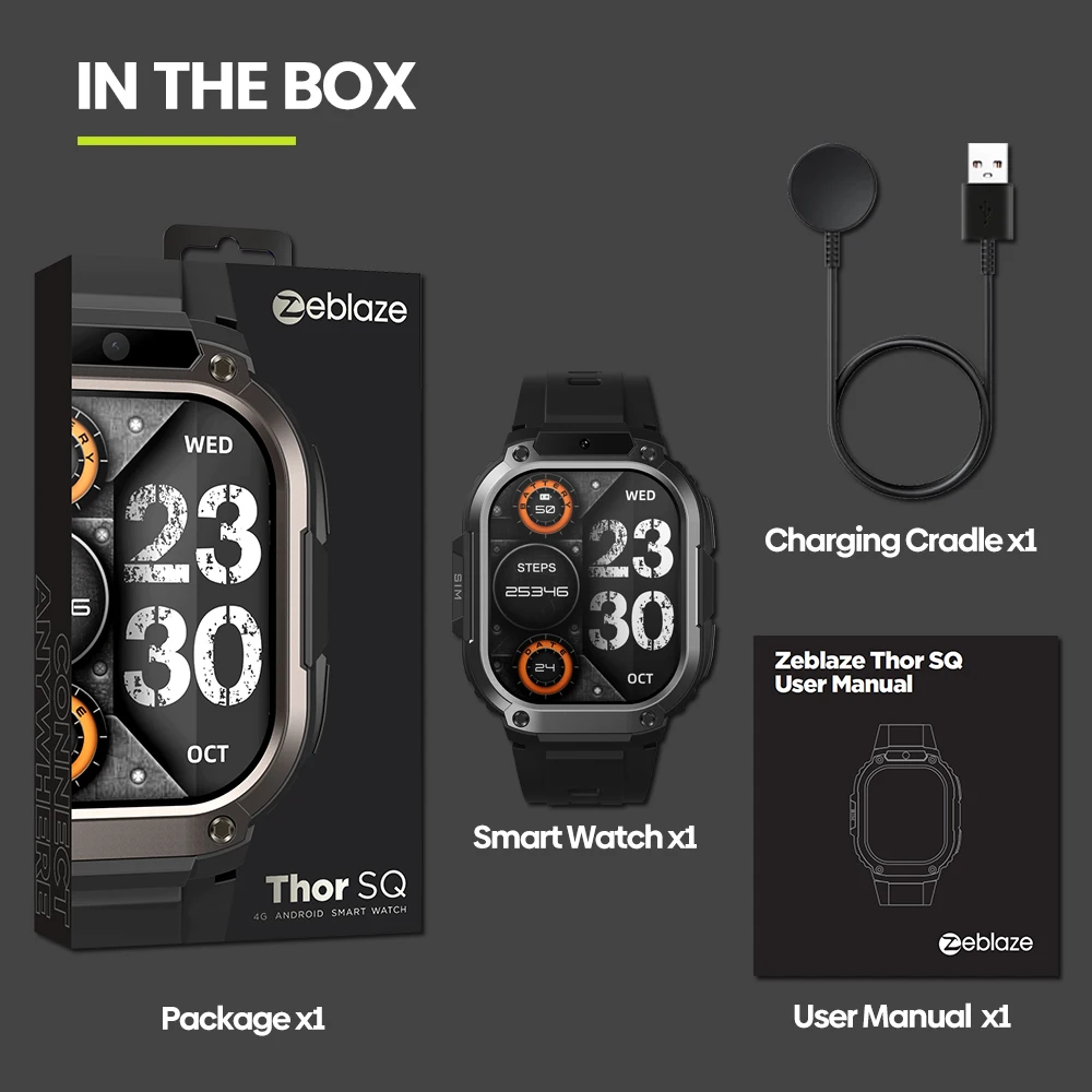 Мужские смарт-часы Zeblaze Thor SQ 4G с камерой 2 ГБ 16 13 дюйма AMOLED-дисплей Wi-Fi GPS