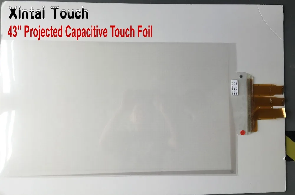 

Free Shipping! Xintai Touch 43 inch 20 points interactive touch foil Film through glass window shop