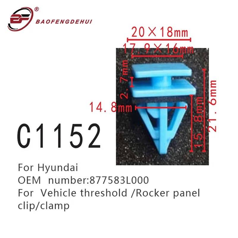 

Threshold Self Tapping Screw Rocker Panel Clip Clamp Fastener for Hyundai Azera Genesis Sonata Kia Niro Optima K900 877583L000