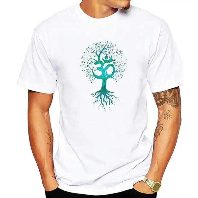 

2022 Fashion Leisure Om Tree Of Life Slim Fit T-shirt Harajuku Streetwear 100% Cotton Graphics Tshirt Brands Tee Tops