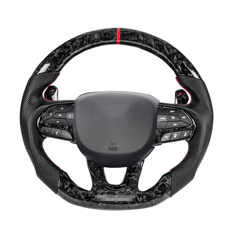 

Углеродное волокно рулевое колесо перфорированная кожа Замена настраиваемый для Jeep Grand Cherokee SRT 2014-2021