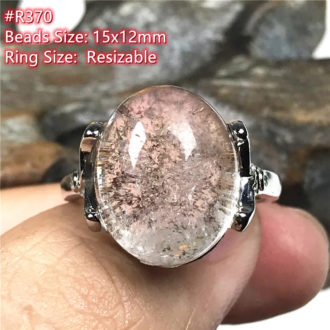 

Природный призрак Фантом кварцевое кольцо ювелирные изделия для женщин мужчин любовный подарок кристалл 15x12 мм бусины прозрачные регулиру...