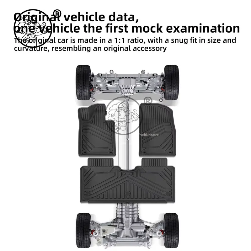 Фото Для Xpeng P7+ 2026 2027: 3D-коврики TPE для леворульных авто, включая коврик в багажник, водонепроницаемые, всепогодные, аксессуары для интерьера автомобиля №5