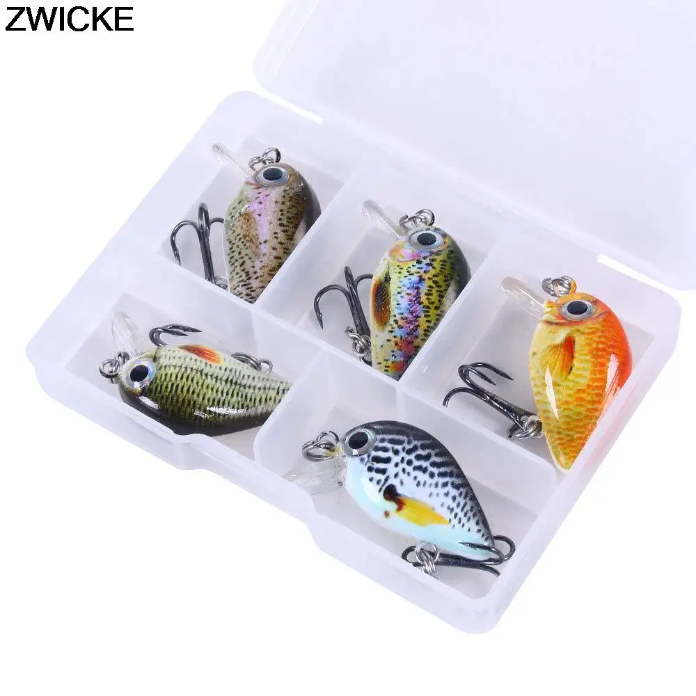 

5pcs 1.5g 3cm Mini Wobblers/Crankbait Fishing Lure Set Artificial Bait Hard Floating Wobbler for Fish Bass Fishing Tackle