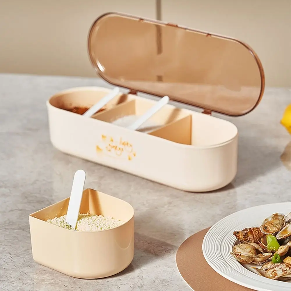 Пластиковый контейнер для приправ с 3 ячейками герметичный большой емкости