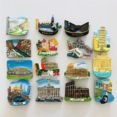 

Italy Roma Fridge Magnets Tourist Souvenir Dublin Chile Pisa Brasil 3d Resin Magnetic Refrigerator Sticker Home Decoration Gifts