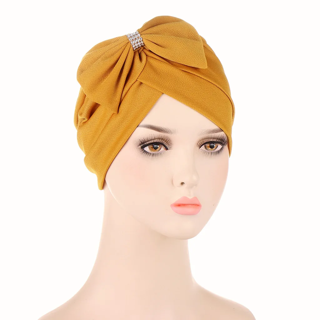 

2022 cotton solid folds pearl muslim turban scarf women islamic inner hijab caps Arab wrap head femme musulman turbante mujer