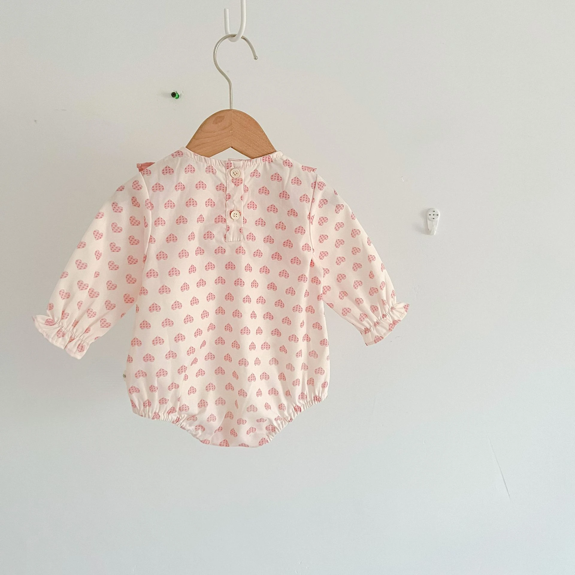 Newborn Infant Baby Girls Flower Embroidery Romper Long Sleeve Ruffle Print Jumpsuit Toddler Girl Autumn Clothing