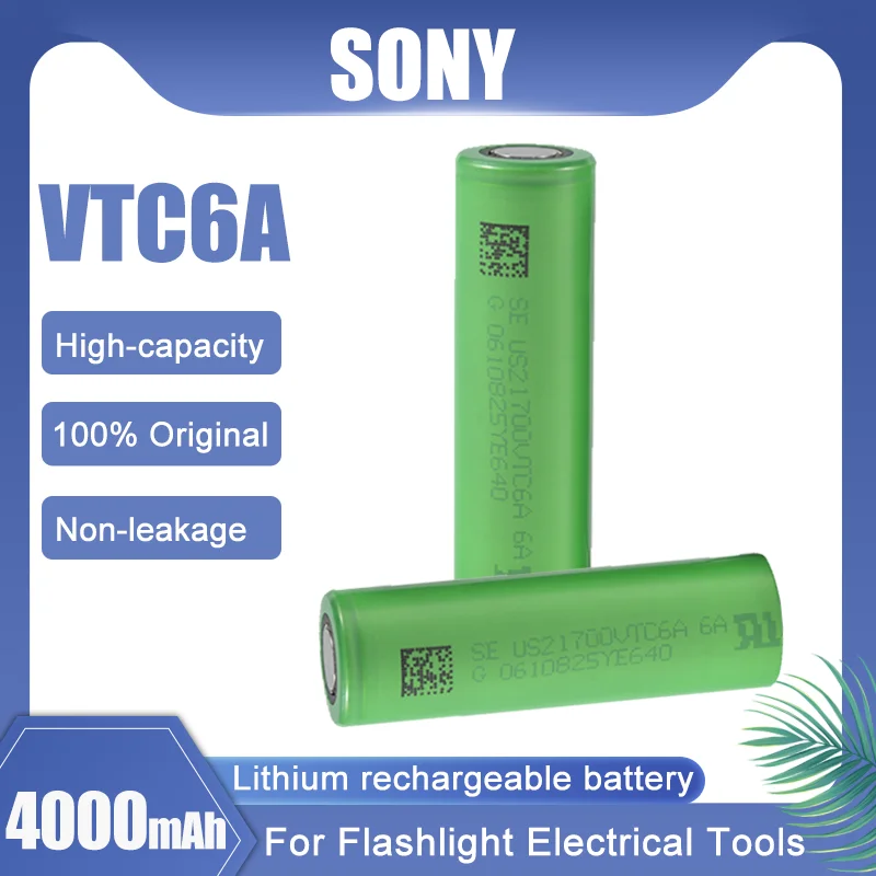 1-10 шт. оригинальный Sony VTC6A 21700 US21700VTC6A 3 7 в 4000 мАч 30A литиевые аккумуляторные батареи