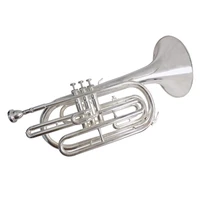 musical instruments marching trombone lacquer silver plated with case mouthpiece yellow brass material