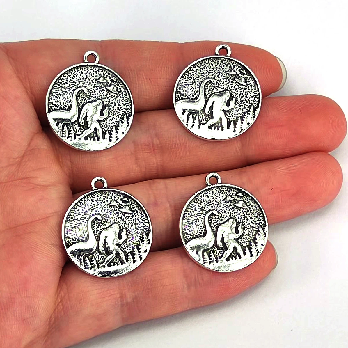 

5pcs DIY forest dinosaur ufo cat Sasquatch Bigfoot pendant charm for women man Accessories