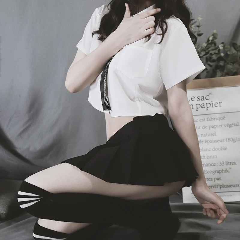 Женский сексуальный костюм японская Школьная Девочка комбинация эротический