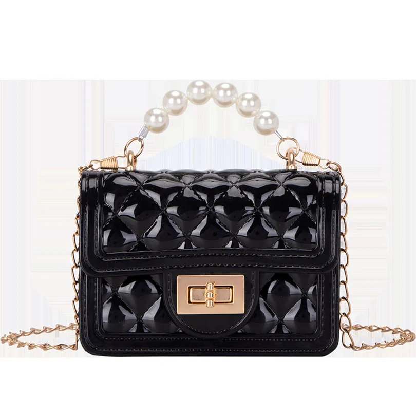 

2022 Fashion Summer Sweet Jelly Pearl Handbags Women Casual Tote Bag Ladies Crossbody Shoulder Beach Bags Girls small Hand bag