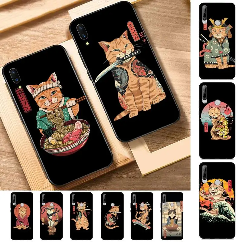 

Neko Ramen Japan Cat Anime Phone Case for Huawei Y 6 9 7 5 8s prime 2019 2018 enjoy 7 plus