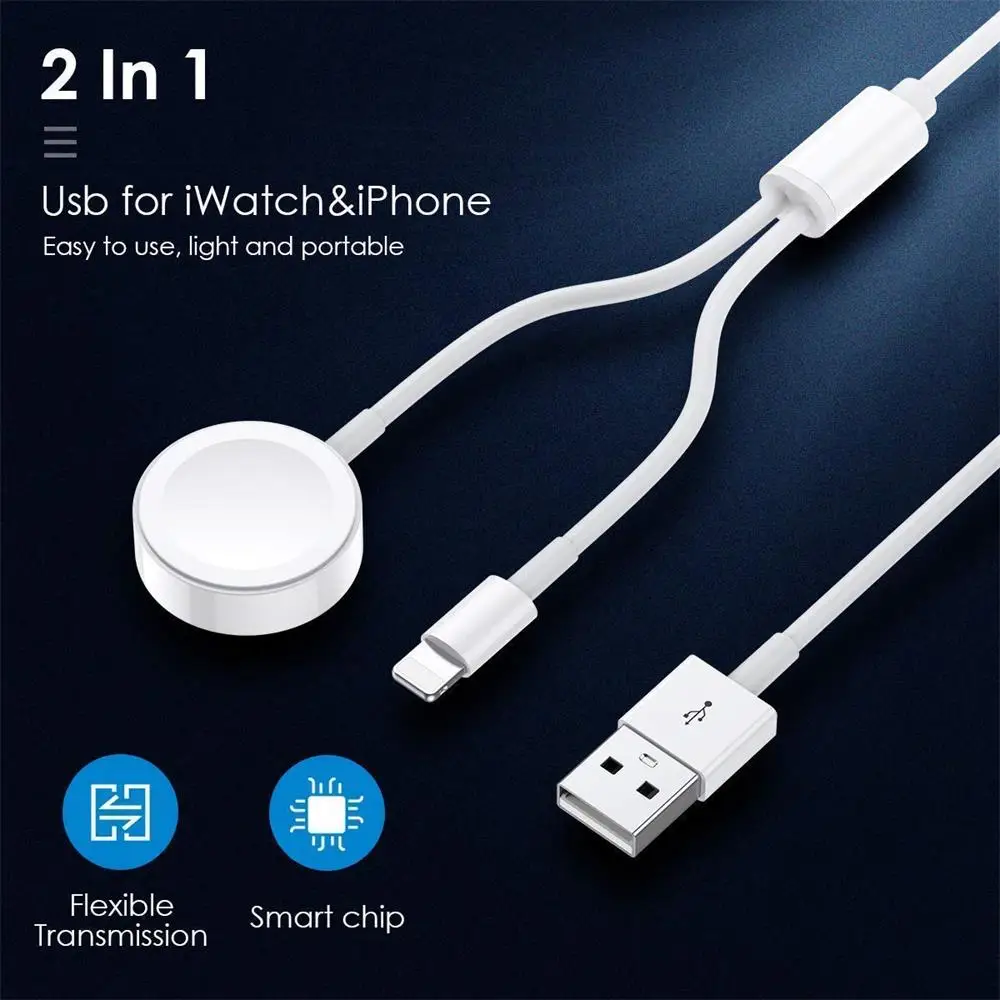 Кабель для Apple Watch зарядное устройство 3 в 1 USB QI Беспроводная зарядная станция iphone