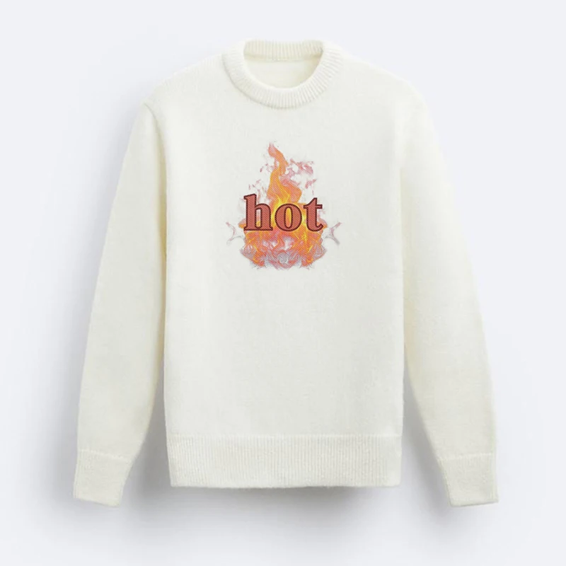 Пуловер Y2k мужской/женский с буквенным принтом винтажный вязаный джемпер в