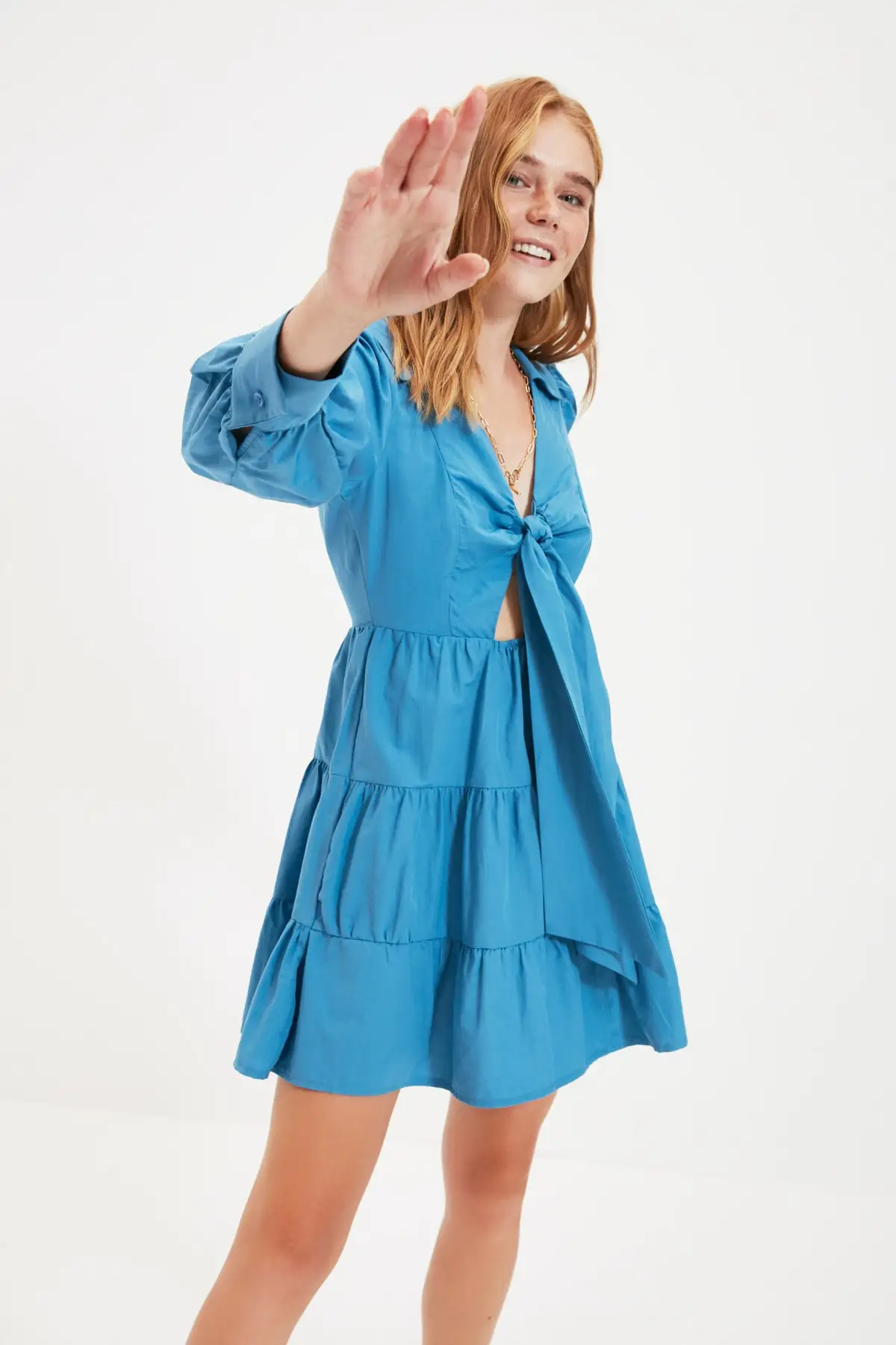 

Trendyol Lacing Detailed Flounces Dress TWOAW22EL0366