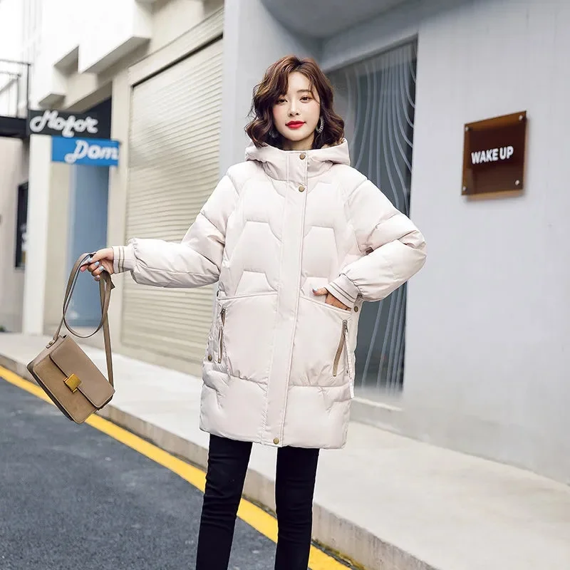 New Winter Jacket Parkas Long Hooded Women Coat Loose Cotton-padded Jackets Female Parka Warm Casual Overcoat Outwear