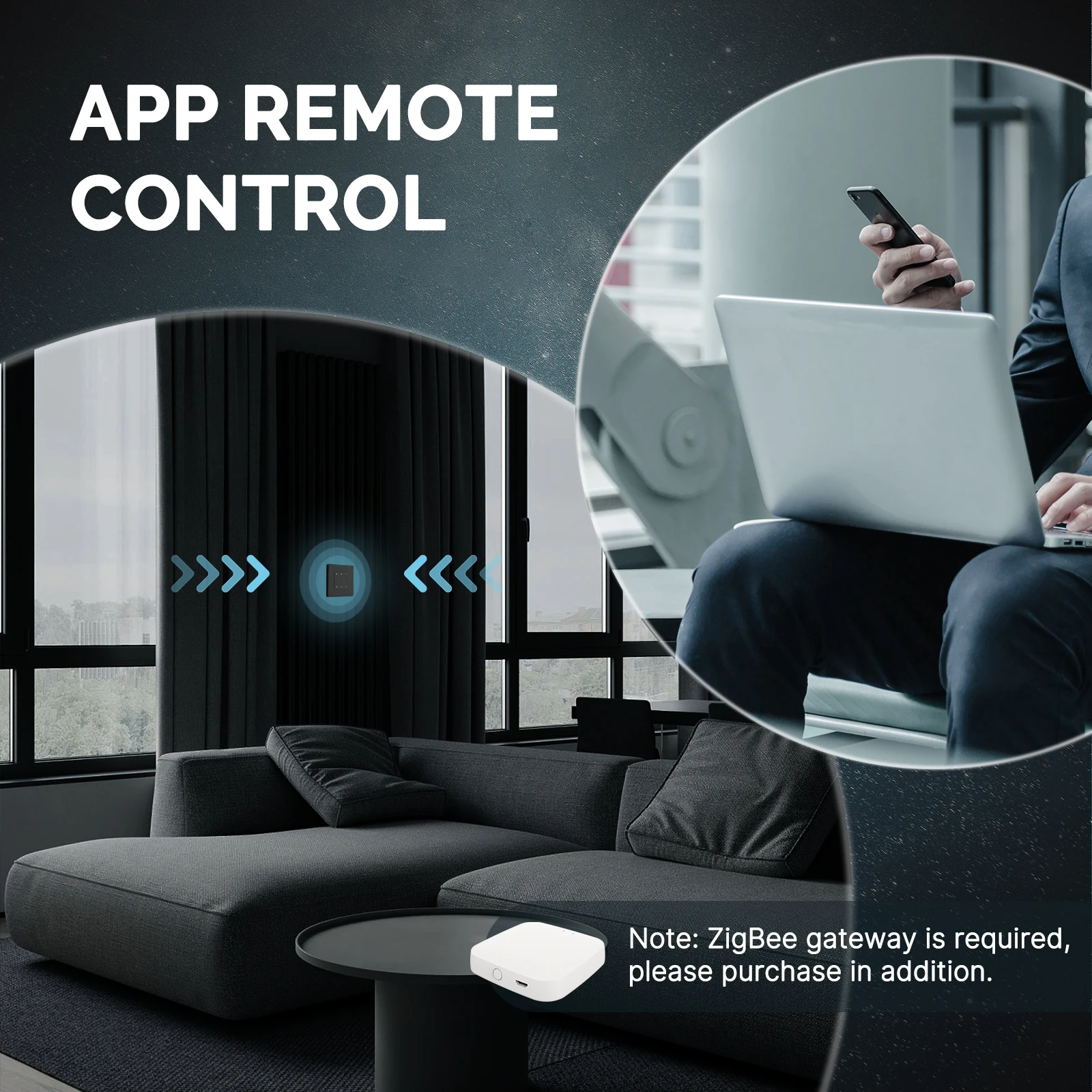 Умный Переключатель Штор Moes Zigbee С Кольцевым И Звездным Дизайном Пульт
