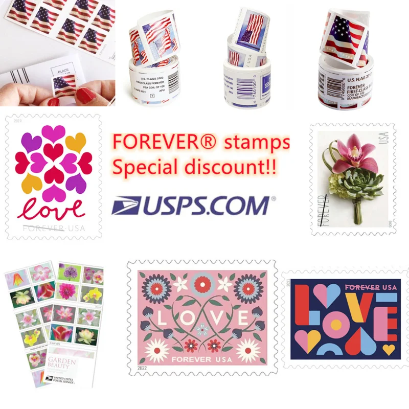 

U.S.A-F.orever Stamps-2022-2017-2018-2019-100stamps/set-American flags - Buy in bulk and save more.postage New