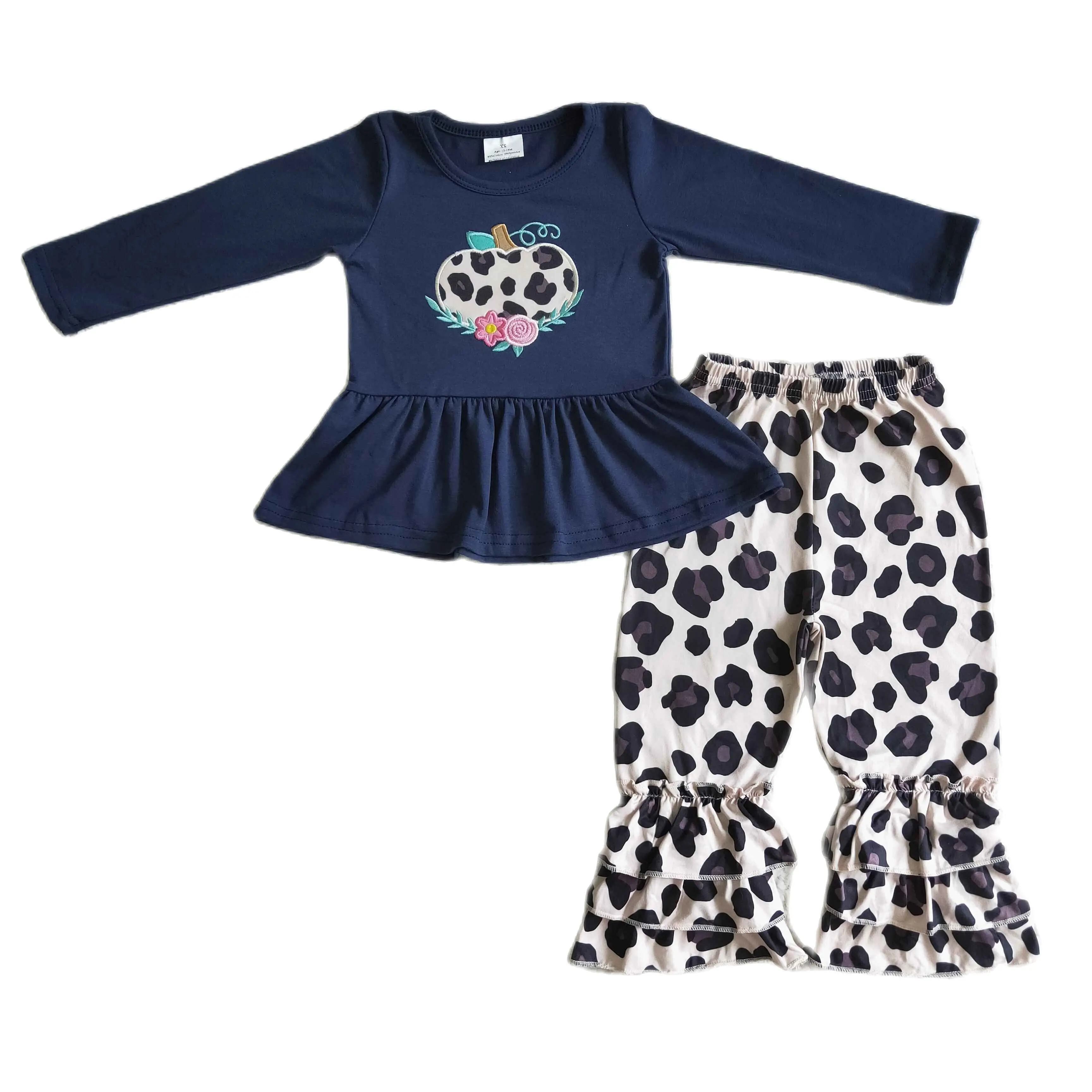 

GLP0090 Топ с длинным рукавом и брюки с принтом тыквы для Хэллоуина