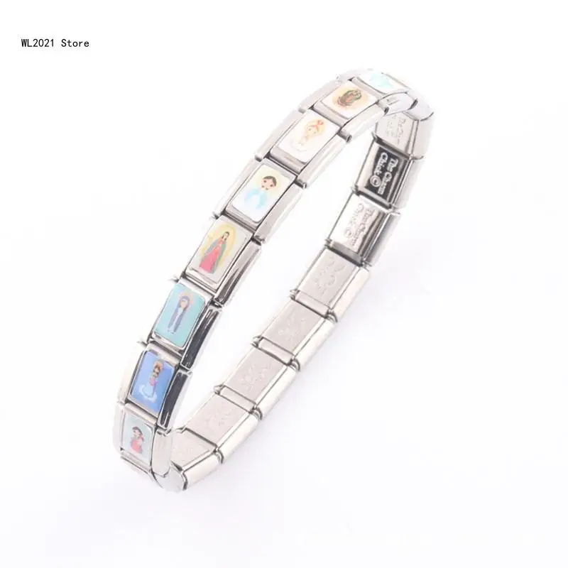

Virgin Mary Exquisite Picture Bracelets Religious Bangle Jewelry for Women Men
