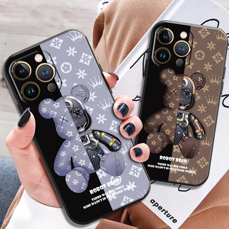 

Luxury Mechanical Bear For Apple iPhone 13 12 11 Pro Max X XR XS Max 5 5s 6 6S 7 8 Plus SE2020 13 12 Mini Phone Case Funda