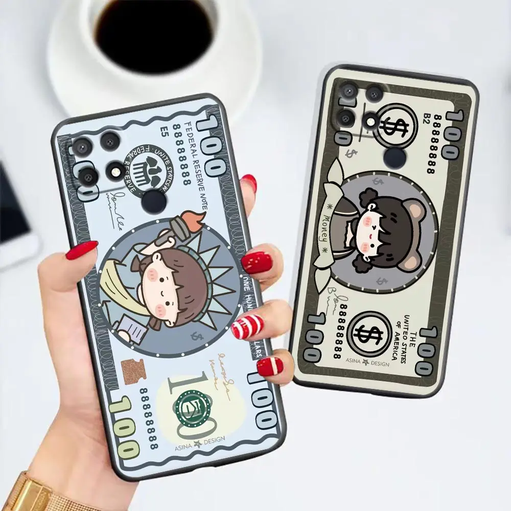 

Case For OPPO A92 A92S A91 A83 A77 A76 A74 A73 A71 A57 A55 4G A53 2022 5G A39 A37 A33 A17 Case Cute cartoon Sailor Cat Dollar