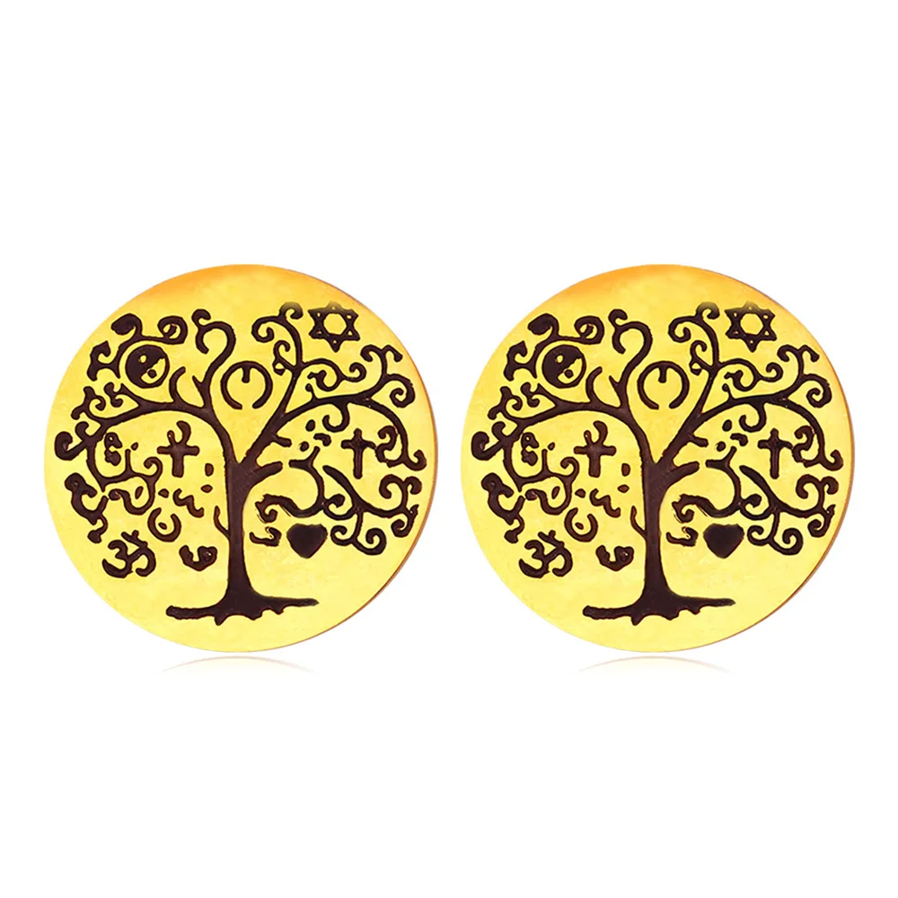 

Женские серьги-гвоздики из нержавеющей стали золотого цвета