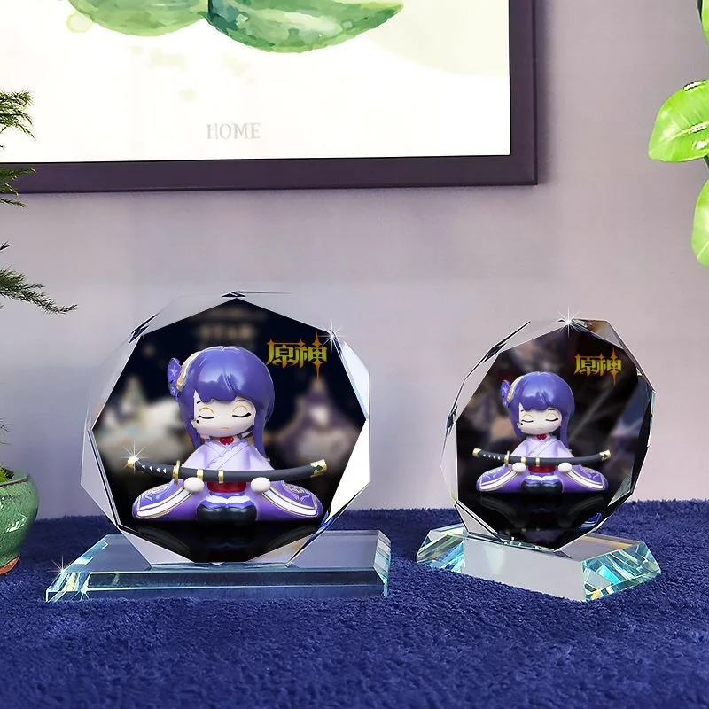

Genshin Impact Raiden Shogun Crystal Toys Cosplay Anime Kawii Figure Doll Genshin Baal Desk Display Birthday Gifts