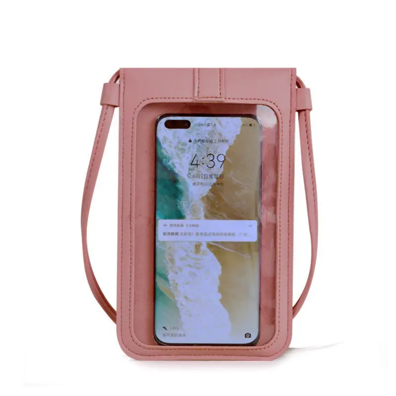 Купи Ladies Touch Screen Cell Phone Purse Smartphone Wallet PU Leather Shoulder Strap Handbag Women Bag Fashion mobile wallet 2022 за 262 рублей в магазине AliExpress