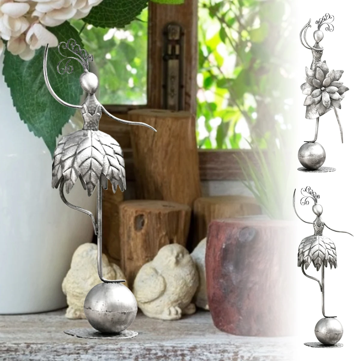 

Garden Fairies Decoration Metal Art Fairy Dancing Statues Miniature Fairy Garden Sculptures Accessories Landscape Decoration for