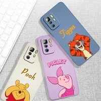 disney tigger and winnie the pooh for xiaomi redmi note 11t 11 11s 10t 10 9t 9s 9 8t 8 7 6 5 pro liquid rope phone case cover