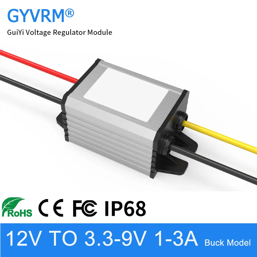 

DC DC Converter 12V to 3.3V 3.7V 4.2V 5V 6V 7.5V 3A Buck Converter 12V to 9V 2A DC DC Step Down IP68 Waterproof Model