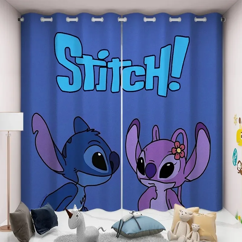 

Disney Stitch and Floral 3D Blackout Curtains Bedroom Curtains Bathroom Curtain rideaux pour le salon Decorative Curtains