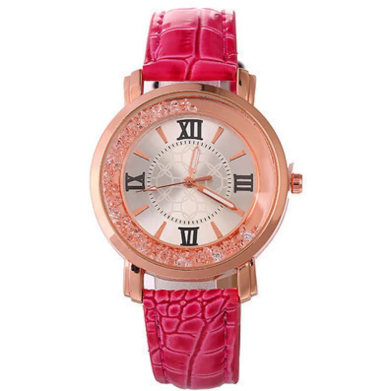 Женские часы Стразы Diamond кварцевые наручные простые модные с кожаным ремешком
