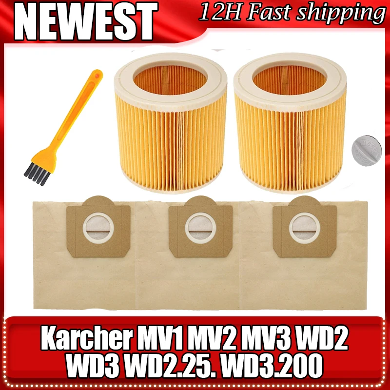 

HEPA Filter For Karcher Vacuum Cleaners Parts Cartridge Dust Filters WD2.250 WD3.200 MV2 MV3 WD3 Karcher Replacement Accessories