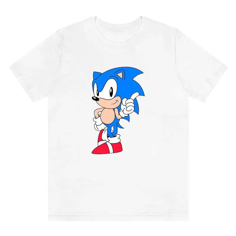 

Men's Clothing Cartoon Sonic Printed T-shirt Summer O-Neck Short Sleeve Tops Tees Cotton t shirt for Men