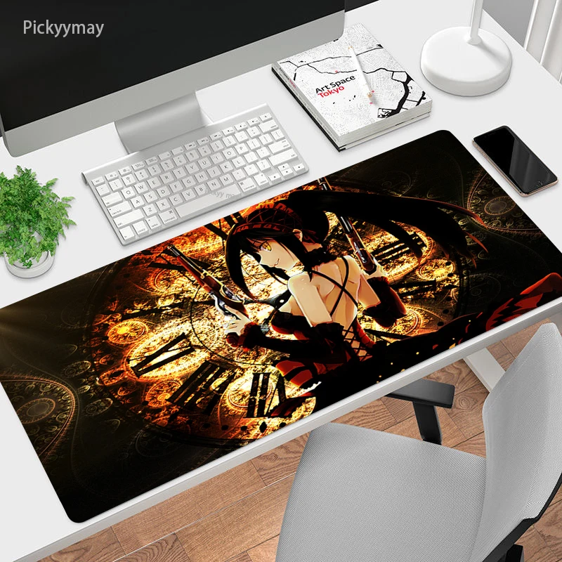 

Tokisaki Kurumi Anime Date A Live Mousepad Computer Kawaii Desk Mats Office Laptop Natural Rubber Soft Mouse Pad Locking Edge
